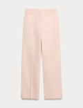 Cotton Rich Straight Leg Ankle Grazer Trousers