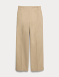Cotton Rich Straight Leg Ankle Grazer Trousers
