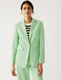 Linen Blend Tailored Single Breasted Blazer