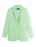 Linen Blend Tailored Single Breasted Blazer
