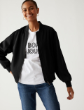 Satin Look Relaxed Bomber Jacket