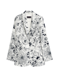 Satin Relaxed Floral Single Breasted Blazer
