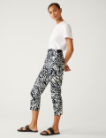 Cotton Rich Animal Print Slim Fit Trousers