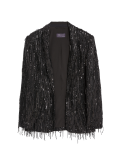 Relaxed Sequin Single Breasted Blazer