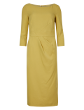 Pleated 3/4 Sleeve Tailored Dress