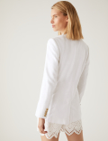 Linen Blend Tailored Single Breasted Blazer