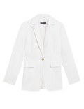 Linen Blend Tailored Single Breasted Blazer