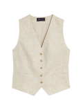 Linen Blend Tailored Waistcoat