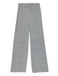 Geometric Drawstring Wide Leg Trousers