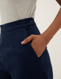 Cotton Rich Barrel Leg Tapered Trousers