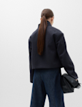 Textured Wrap Collar Short Jacket