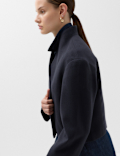 Textured Wrap Collar Short Jacket
