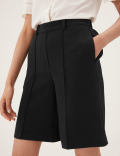 Twill Pleat Front Bermuda Shorts