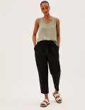 Cotton Rich Balloon Tapered Trousers