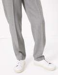 Checked Straight Leg Ankle Grazer Trousers