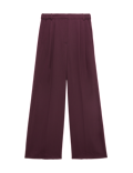 Double Pleated Side Tab Wide Leg Trousers