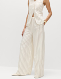 Pinstripe Wide Leg Trousers