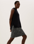 Jersey Animal Jacquard Knee Length Skirt