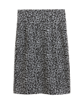 Jersey Animal Jacquard Knee Length Skirt