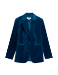 Velvet Tailored Single Breasted Blazer