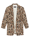 Relaxed Animal Print Ruched Sleeve Blazer