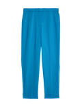 Cotton Blend Slim Fit Ankle Grazer Trousers