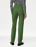 Cotton Blend Slim Fit Ankle Grazer Trousers