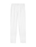 Cotton Blend Slim Fit Ankle Grazer Trousers