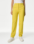 Cotton Blend Slim Fit Ankle Grazer Trousers