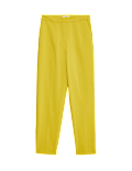 Cotton Blend Slim Fit Ankle Grazer Trousers