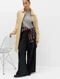 Single Pleat Wide Leg Trousers