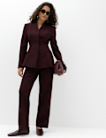 Woven Straight Leg Trousers with Stretch
