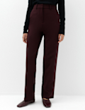 Woven Straight Leg Trousers with Stretch
