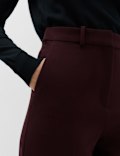 Woven Straight Leg Trousers with Stretch