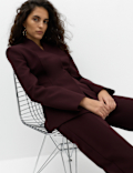 Woven Straight Leg Trousers with Stretch