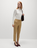 Buckle Detail Straight Leg Trousers