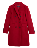 Waisted Tailored Coat with Wool