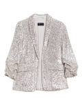 Relaxed Sequin Ruched Sleeve Blazer