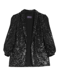 Relaxed Sequin Ruched Sleeve Blazer