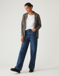 Jersey Relaxed Leopard Print Blazer