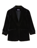 Velvet Relaxed Ruched Sleeve Blazer