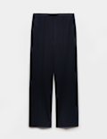 Jersey Twill Straight Leg Ankle Grazer Trousers