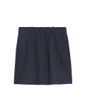 Pinstriped Mini A-Line Tailored Skirt
