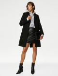 Leather Look Seam Detail Mini A-Line Skirt
