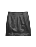 Leather Look Seam Detail Mini A-Line Skirt