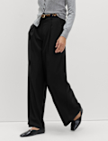 Single Pleat Wide Leg Trousers