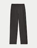 Woven Straight Leg Trousers with Stretch