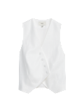 Linen Rich Twill Textured Asymmetric Waistcoat
