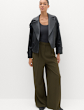 Pleated Wide Leg Trousers