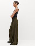 Pleated Wide Leg Trousers